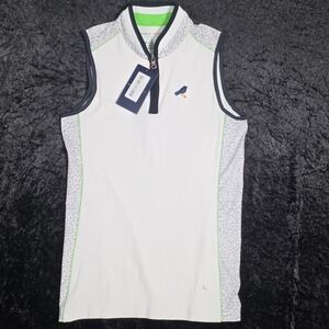 Lohla Sport Portobello Green Sleeveless Polo White Leopard Print LJN8009 Small